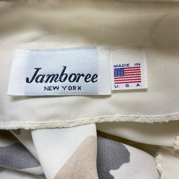 JAMBOREE NY Vintage Blouse Tiger Animal Batwing Sleeves Pullover Ivory 10 3-28 - Picture 11 of 14